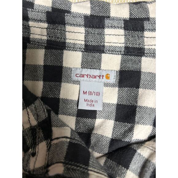Carhartt Hamilton Flannel Plaid Shirt Womens Size M (8-10) Gray Heather #102260 - Picture 3 of 7